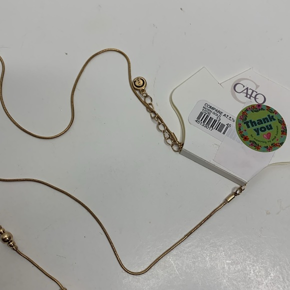 Cato | Gold Long Necklace With Cactus’s , Arrow & Flower Gorgeous VACATION  Wear - Picture 5 of 7